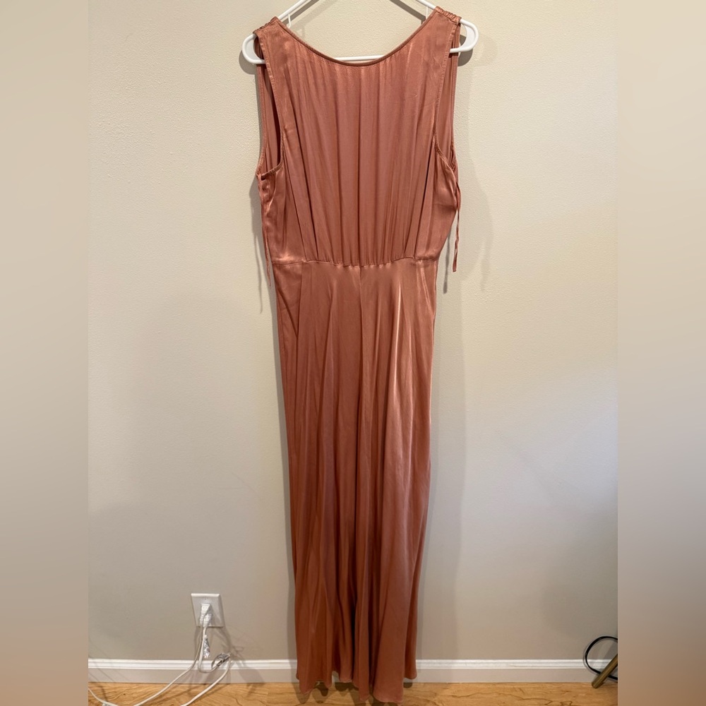 BHLDN x Anthropologie Sleeveless Full Length Dress in a Peachy Rose Gold